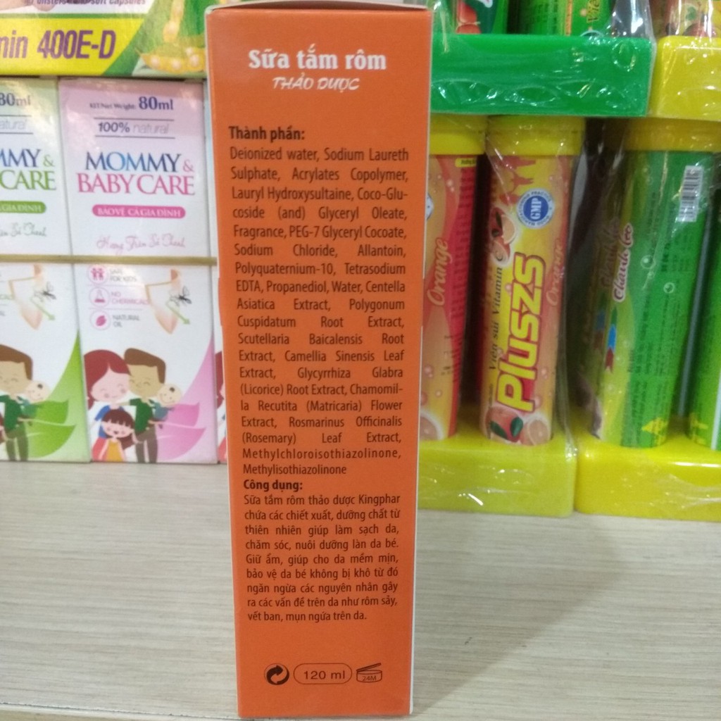 Sữa tắm rôm kingphar an toàn , hiệu quả-Giúp làm sạch da , hết rôm sảy, chăm sóc và nuôi dưỡng làn da bé - Dùng cho sinh