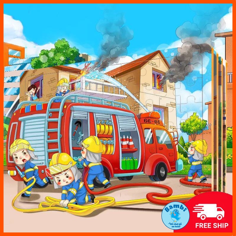 Đồ chơi tranh ghép hình 60 mảnh gỗ puzzle - Bộ ghép hình - Tranh xếp hình