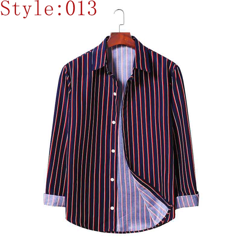 Fashion striped long sleeve shirt shirt Men's casual shirts All-match student shirt