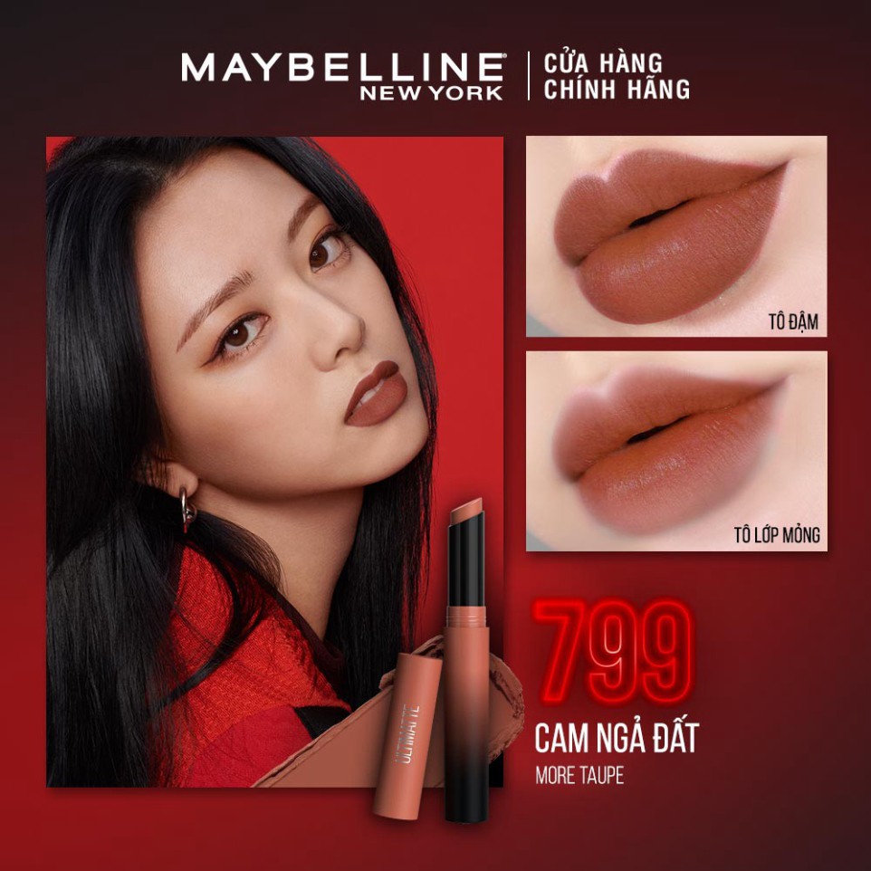 Son Lì Mịn Môi Siêu Nhẹ Cao Cấp Maybeline New York Color Sensational Ultimatte 1.7g Hàng Chính Hãng