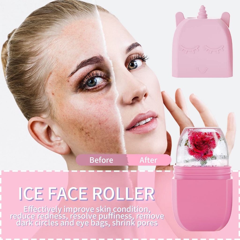Foreverlily Dụng Cụ Mát Xa Mặt Hình Dạng Viên Con Lăn Làm Mát Da