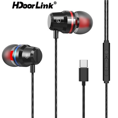 Tai nghe nhét tai có dây HdoorLink giắc cắm loại C giảm tiếng ồn