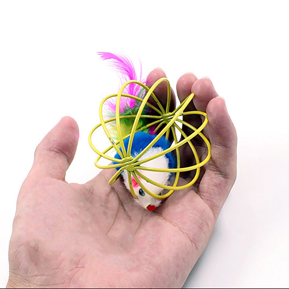 Đồ Chơi Bóng Chuột Trong Lồng Cho Mèo