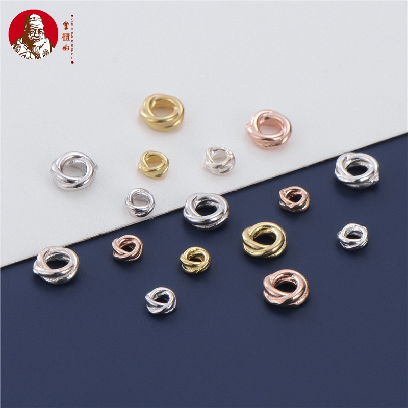 Hạt Xâu Chuỗi Xoắn Bằng Bạc S925 Dùng Làm Vòng Tay / Dây Chuyền DIY