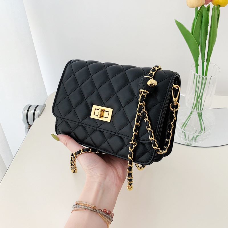 Túi đeo vai IELGY hình vuông size nhỏ họa tiết hình thoi nhiều màu sắc thời trang cho nữ