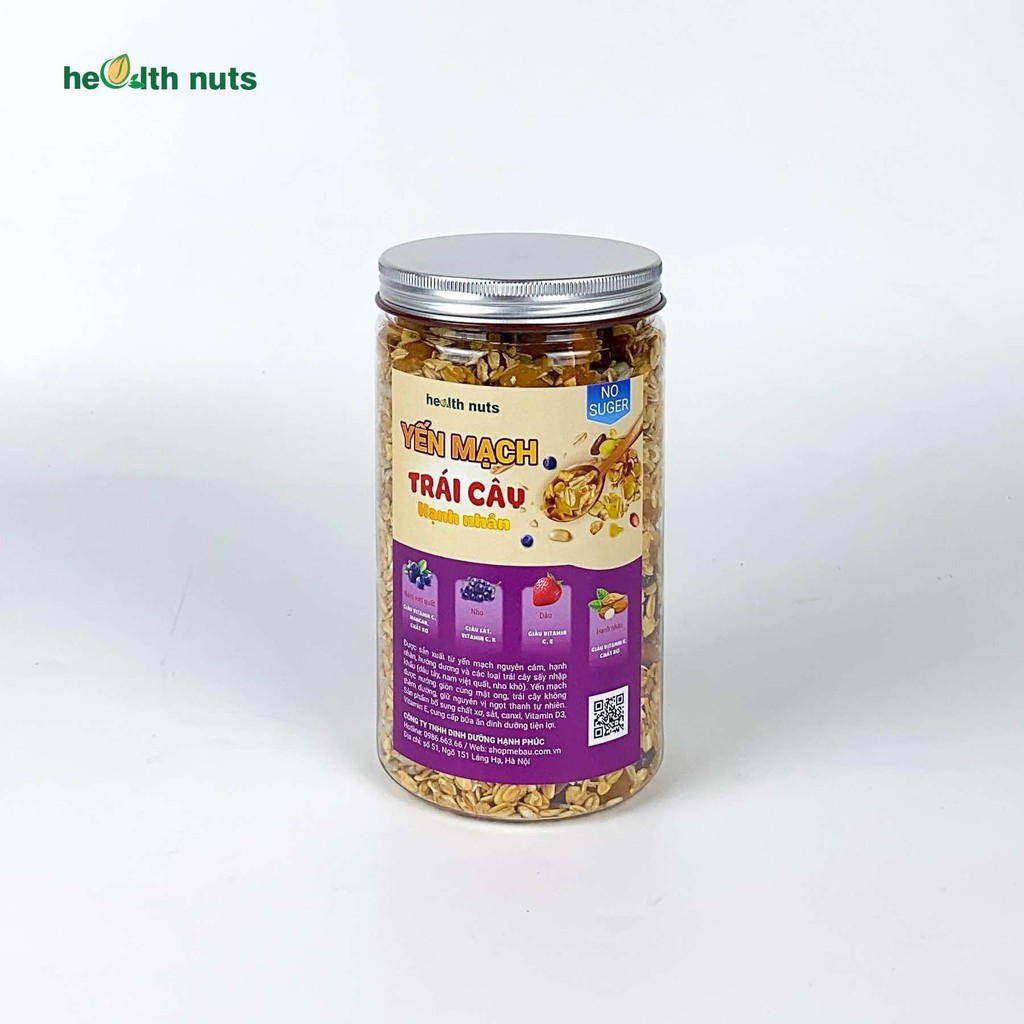 Granola trái cây hạnh nhân sấy giòn, thêm dâu tây