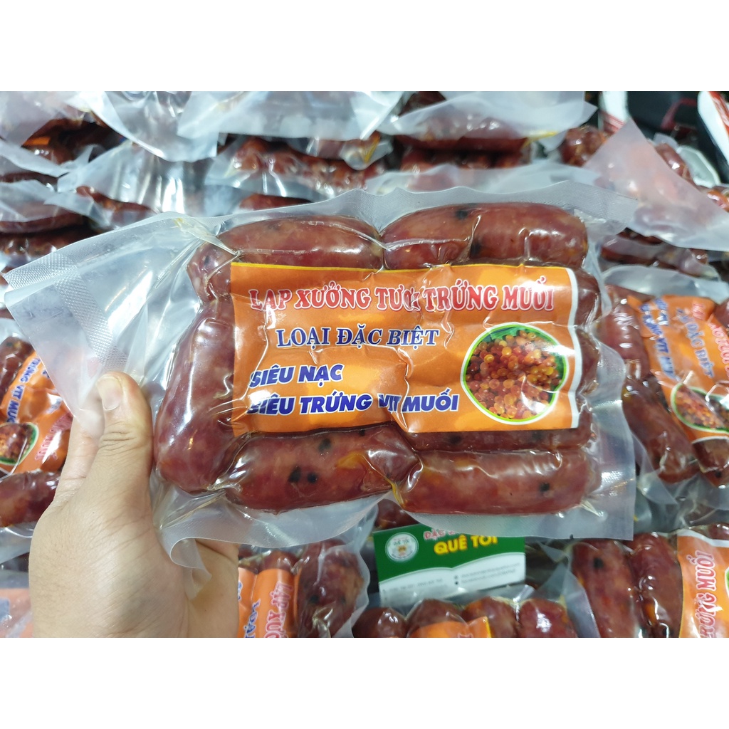 500g Lạp xưởng trứng muối - Lạp xưởng Cai Lậy hàng sấy khô 3 lửa - Ship toàn quốc