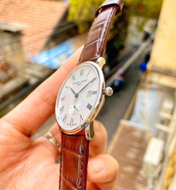 Đồng hồ nam Frederique Constant 245WR5S6DBR Swiss Made, kính Sapphire, lịch ngày, kim rốn, dây da, case 40mm