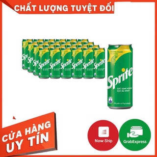 Thùng 24 Lon Nước ngọt có gas Sprite vị chanh 320ml/Lon