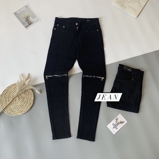 Jean đen khóa gối, chất co dãn 4 chiều , from skinny dễ phối đồ