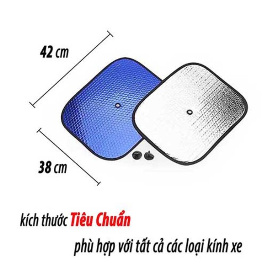 Bộ 2 tấm che nắng, cách nhiệt cửa bên Oto, loại dầy có miếng hít thuận tiện tháo lắp lên kính xe.