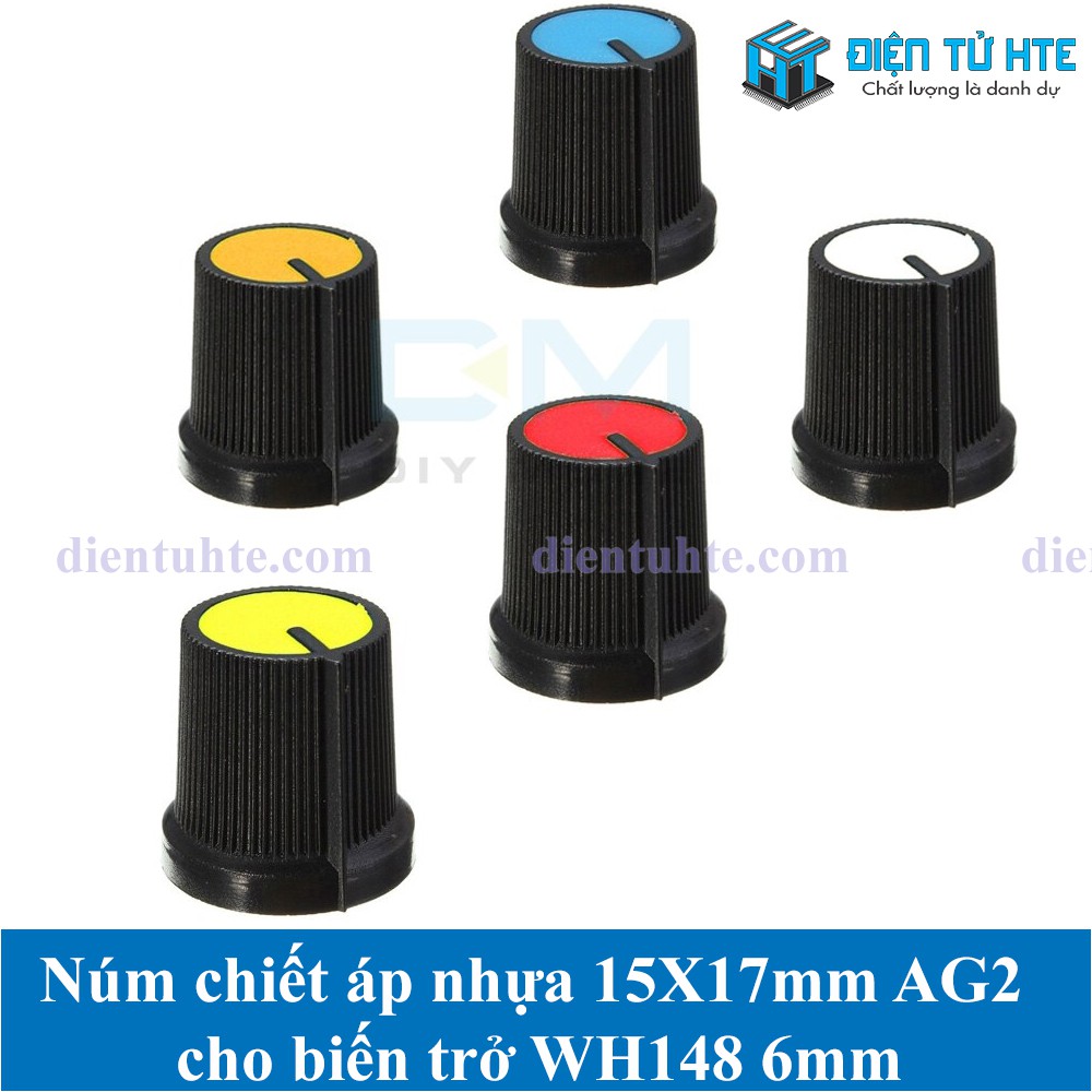 Combo 10 mũ chiết áp nhựa 15X17mm AG2 cho WH148 đường kính lỗ 6mm [HTE Quy Nhơn CN2]