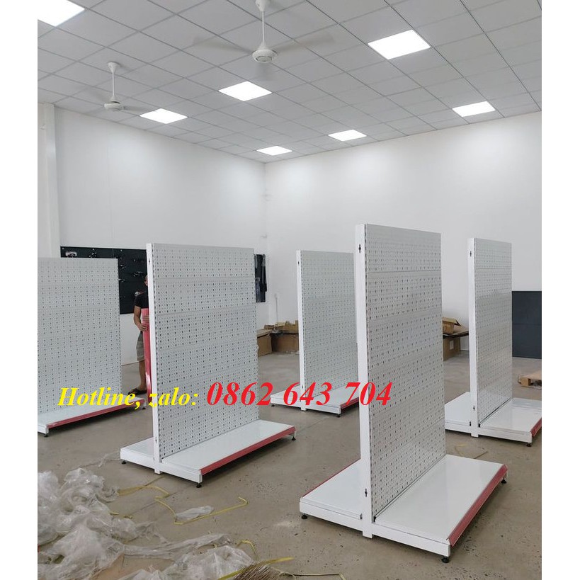 Kệ siêu thị đôi lưng tôn lỗ treo phụ kiện đa năng giá rẻ
