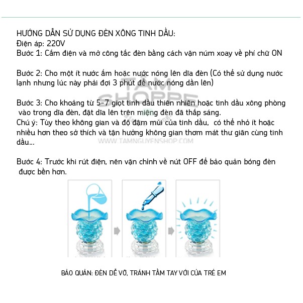 Đèn xông tinh dầu thủy tinh trái nho C0061 DXTD