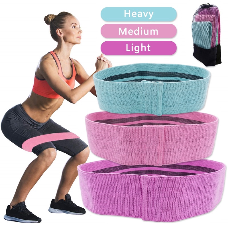 3 Pcs/ Set elastic Resistance Bands/ Anti Slip Fitness Workout Bands/  Exercise Booty Loops Bands/ Stretch Resistance Band for Legs, Butt