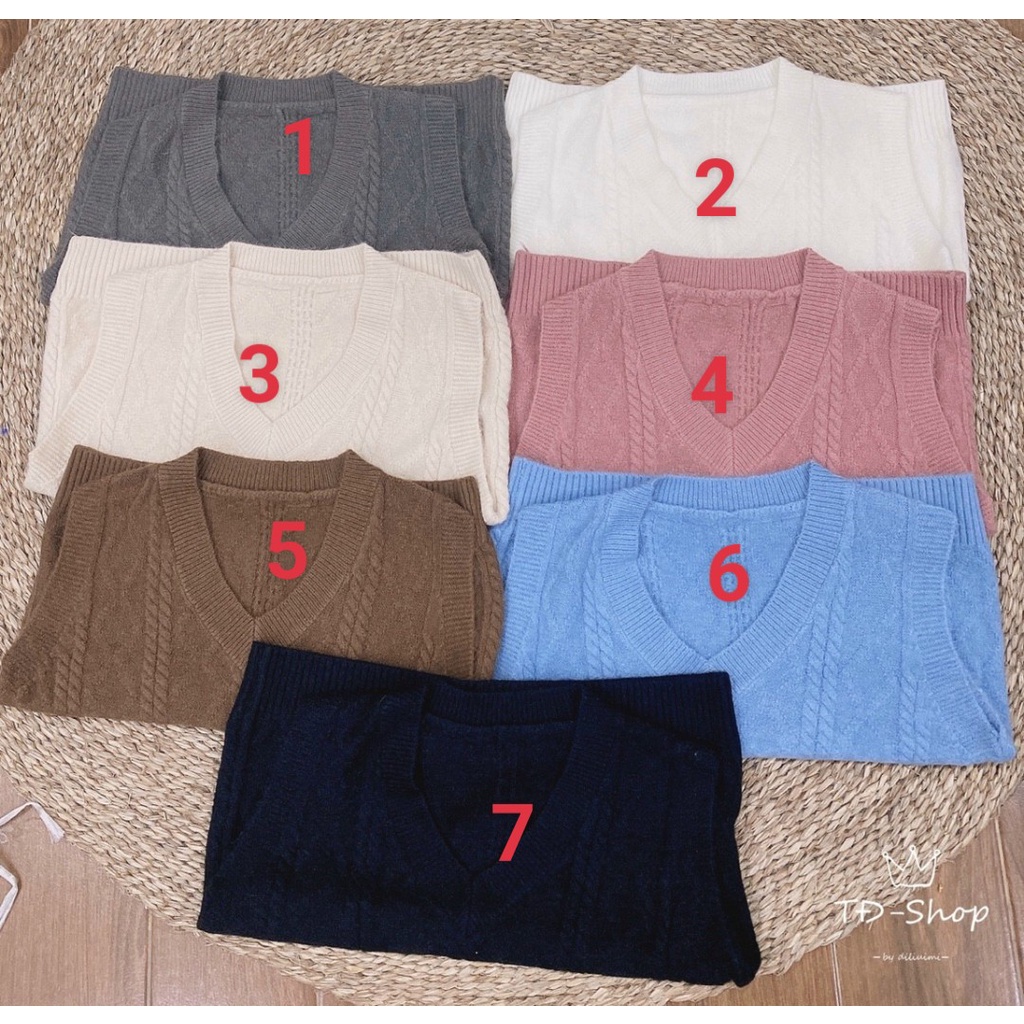 Áo len gile nữ trơn