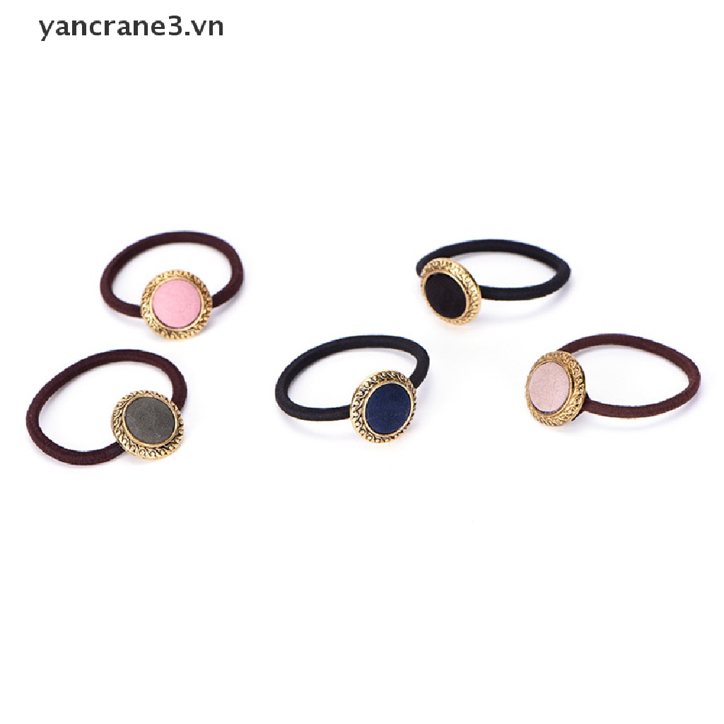 Băng Đô Cài Tóc Co Giãn Đính Nút Phong Cách Vintage Cho Nữ Hot {yancrane3.vn}