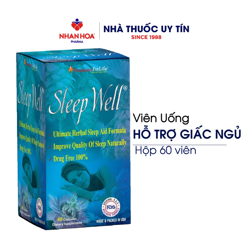 Viên Uống Hỗ Trợ Giấc Ngủ Sleep Well hộp 60 viên