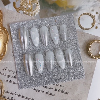 🎀Nailbox,móng up thiết kế tráng gương bạc mây🎀