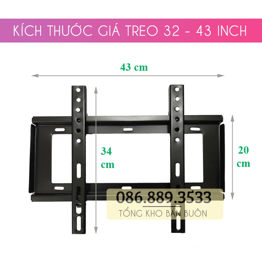 Giá Treo Tivi Phẳng Sát Tường 32 - 40 - 43 Inch Khung Treo Tivi Siêu Mỏng