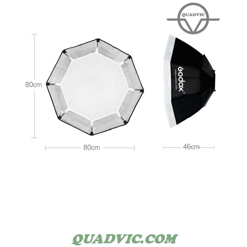 Softbox Godox bát giác 80cm làm mềm ánh sáng Studio chụp hình N00236 Quadvic.com