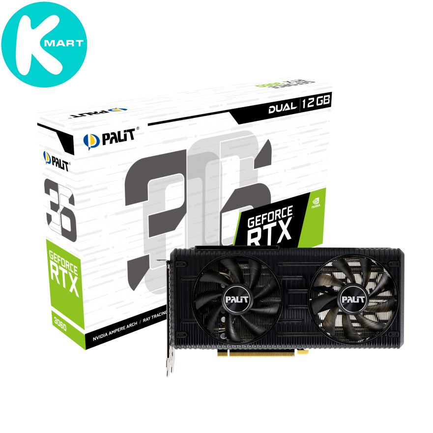 Card đồ họa VGA Palit GeForce RTX 3060 Dual NE63060019K9-190AD - Hàng Chính Hãng