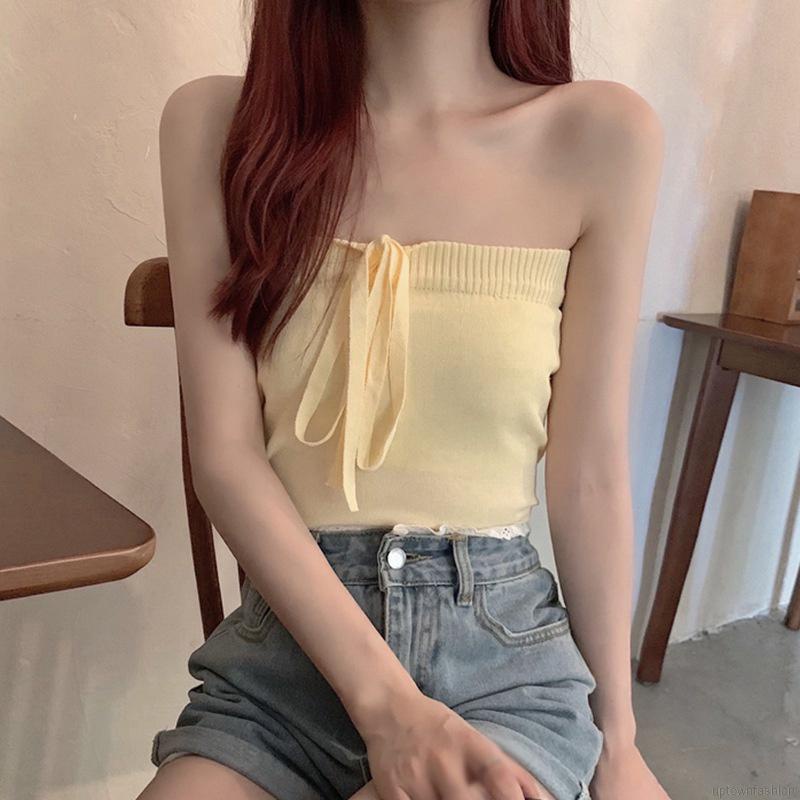 Áo Hai Dây Cổ Yếm Dáng Ngắn Thời Trang Mùa Hè Cho Nữ