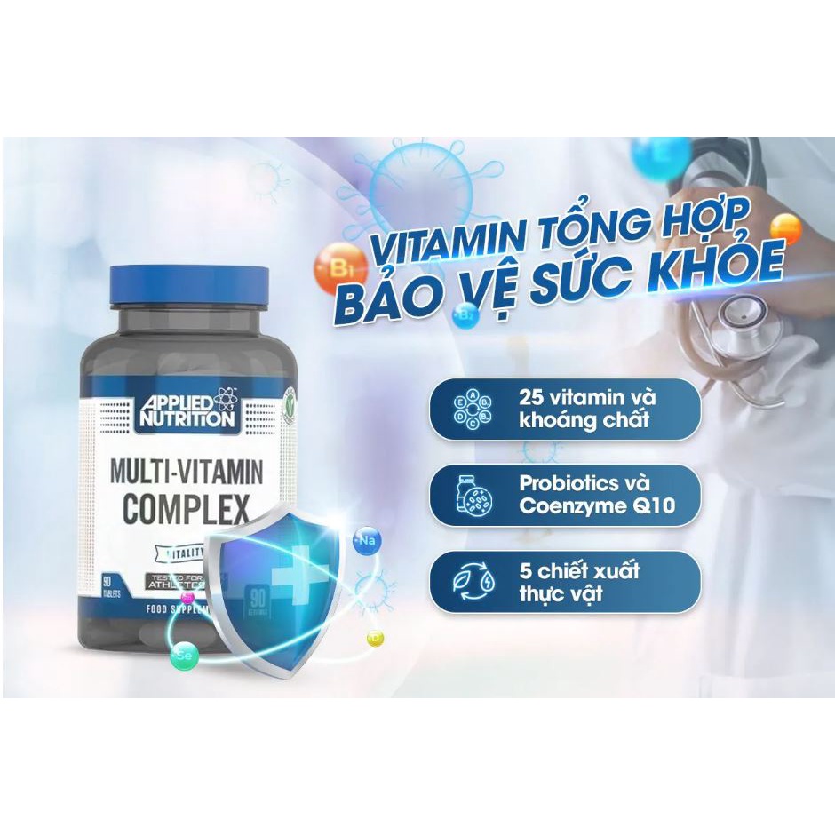 Viên Vitamin Complex Bổ Sung Vitamins Tổng Hợp Toàn Diện Applied Nutrition Multi Vitamin Complex 90 viên