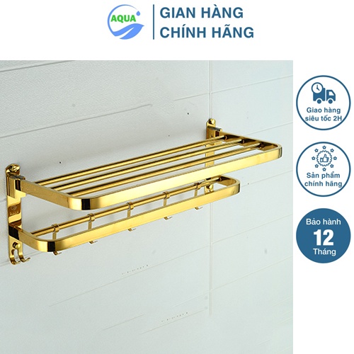 [Mã BMINC50 giảm đến 50K đơn 99K] Giá Treo Khăn Nhà Tắm AQUA Đa Năng, Tiện Lợi Từ Inox 304 Mạ Vàng Sang Trọng, Cao Cấp