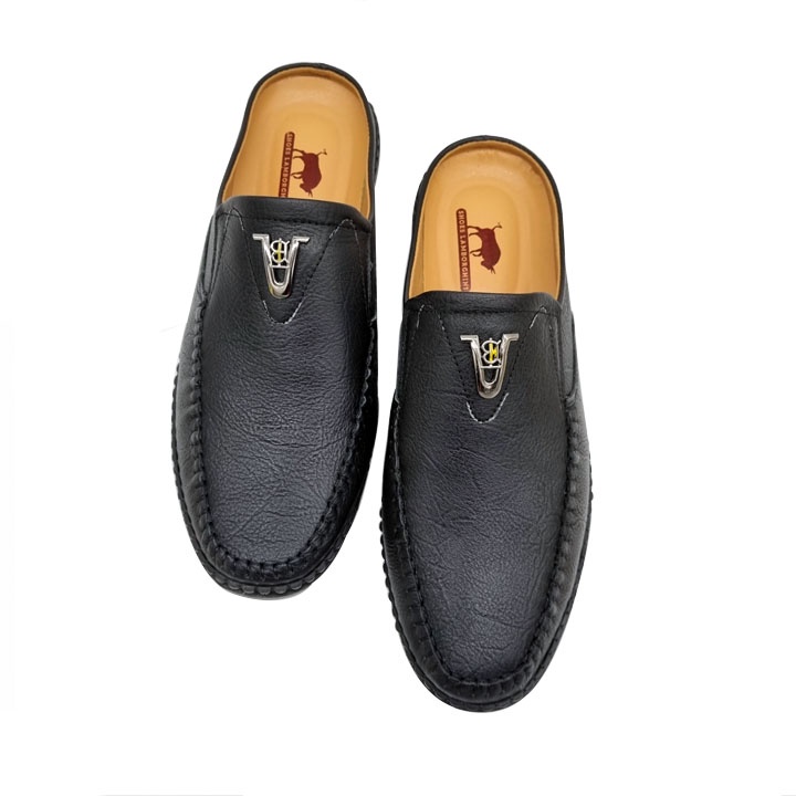 Giày sục nam da thật nguyên tấm cao cấp đế cao su khâu chỉ êm chân thiết kế kiểu giày sục thông minh dễ dàng sử dụng