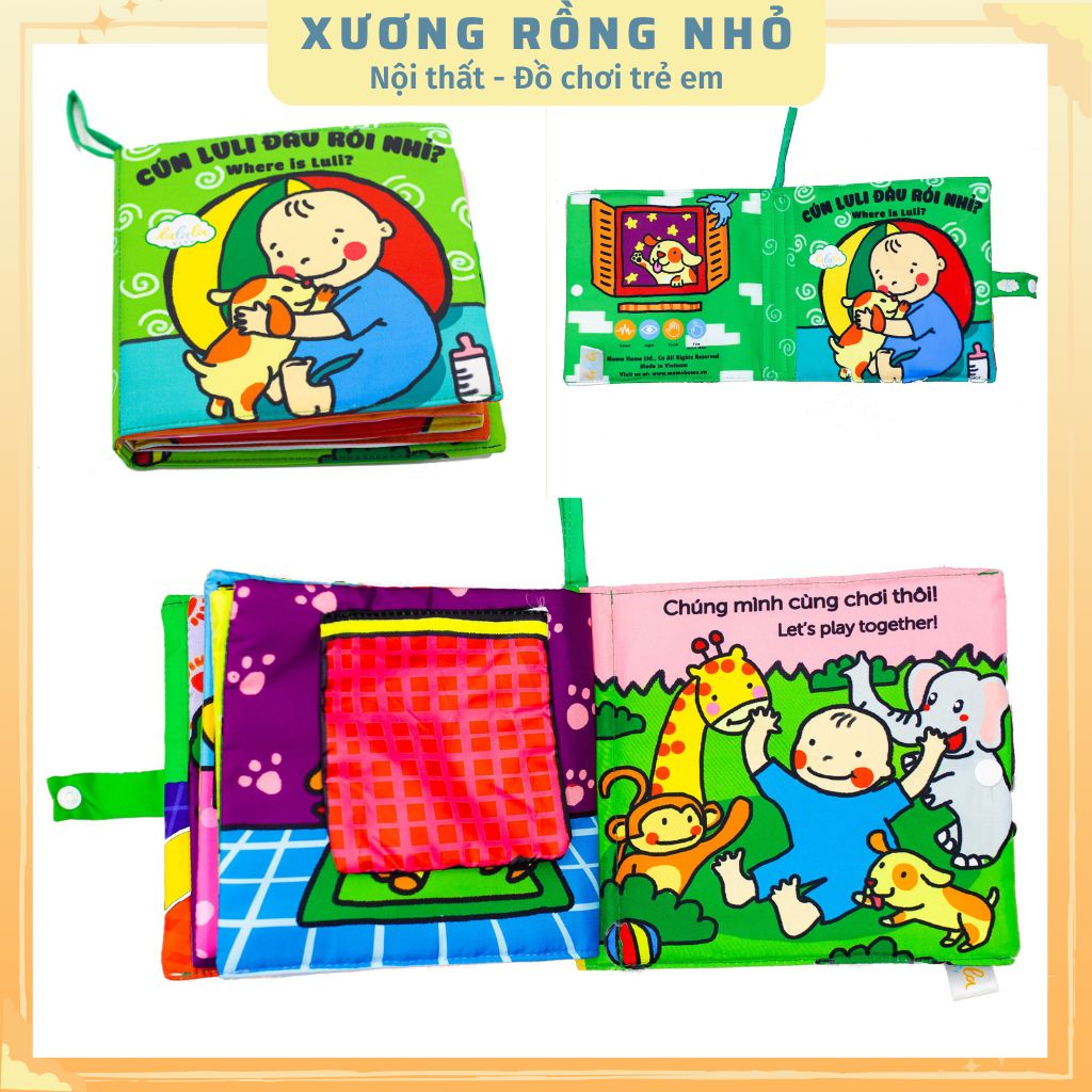 Trọn bộ sách vải cho bé sơ sinh 0 - 4 tuổi Lalala Baby - sách vải an toàn cho bé tương tác - Xương Rồng Nhỏ