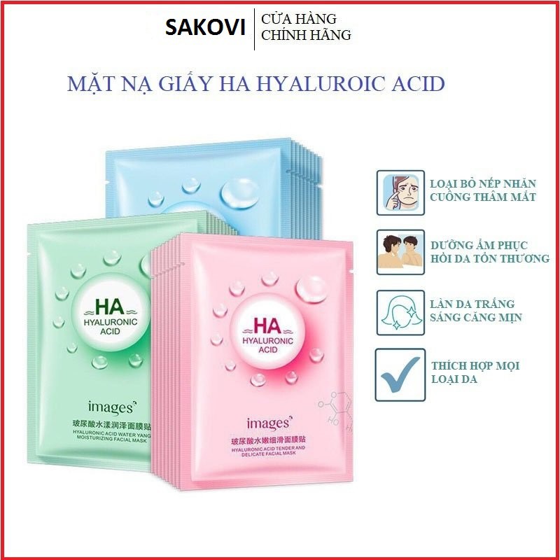 Mặt nạ giấy dưỡng trắng da mụn cấp ẩm thải độc HA Images moccomestic SAKOVI 25ml