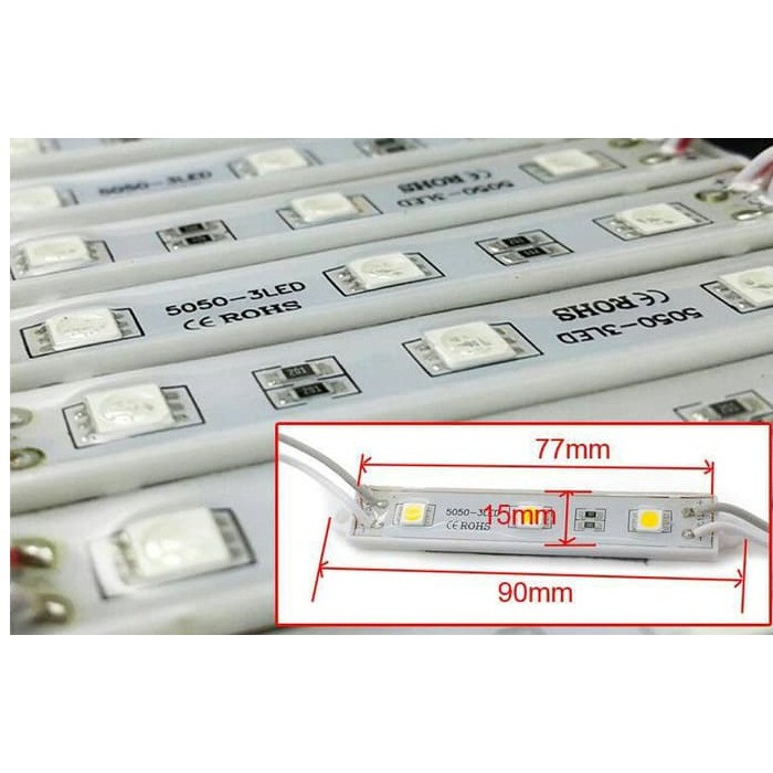 Mô Đun Đèn Led Dây Dc 12v 3 Mắt Smd 5050 Chống Thấm Nước