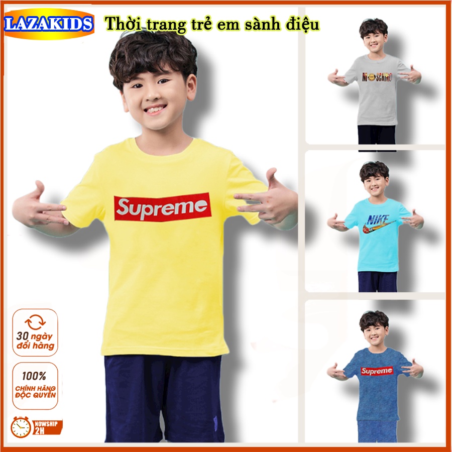 Đồ bé trai - Bô bé trai mặc nhà 25-43 kí áo bé trai Xuất khẩu LAZAKIDS thun cotton 100% xuất khẩu mặc nhà mát