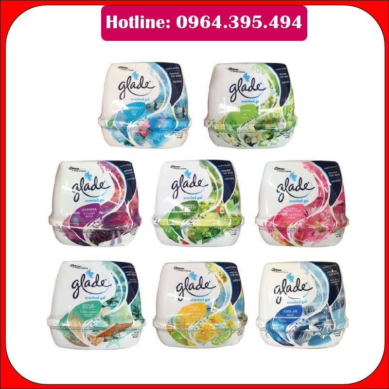 Glade Sáp thơm phòng khử mùi ô tô, toilet 180g Thái lan