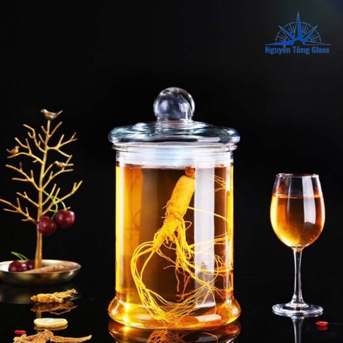 BÌNH NGÂM RƯỢU THỦY TINH TRỤ TRƠN 5 LÍT