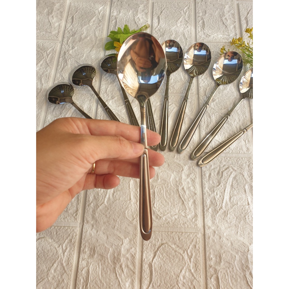 Thìa Canh, Thìa Súp Đầu Tròn Inox 304 Sang Trọng Dùng Cho Nhà Hàng, Khách Sạn, Gia Đình KT: 18x4cm (ảnh thật)