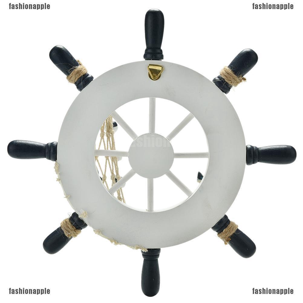 Lưới Đánh Lái Thuyền Bằng Gỗ Màu Xanh Dương Trắng 1X 9 inch Trang Trí Tường