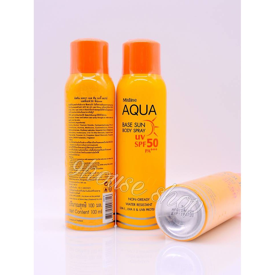 Xịt Chống Nắng Mistine Aqua Base Sun Body Spray UV SPF50 PA++