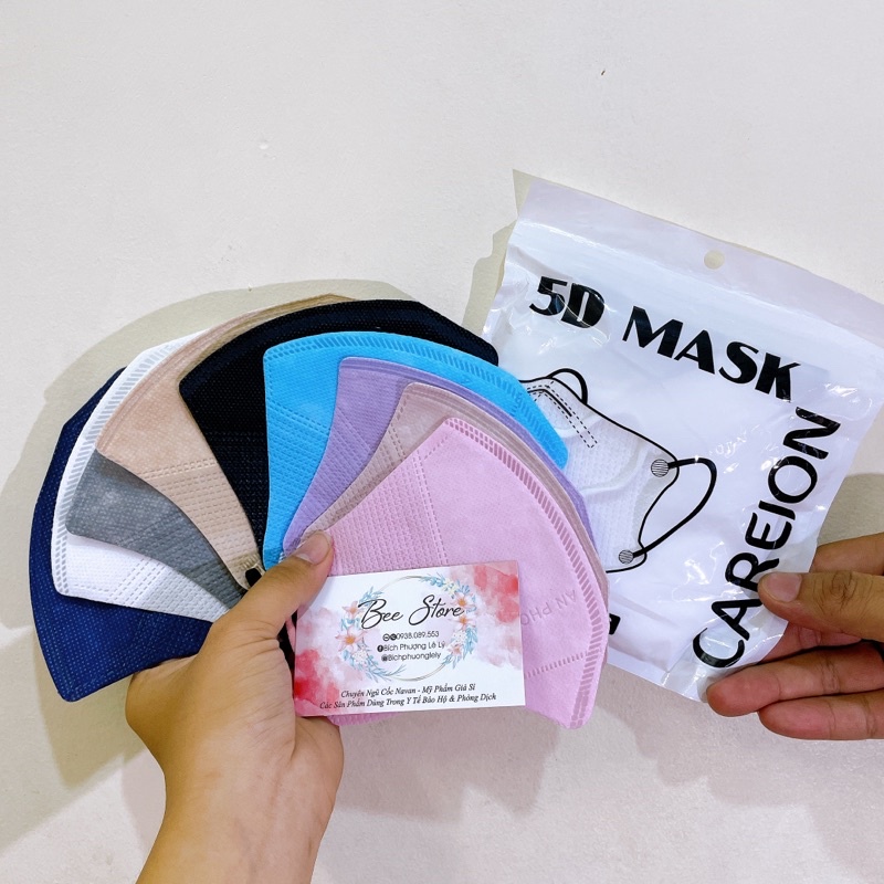 Túi 10cái Khẩu Trang 5D 𝐂𝐀𝐑𝐄𝐈𝐎𝐍 𝐌𝐀𝐒𝐊  cao cấp đủ màu MIX LẺ