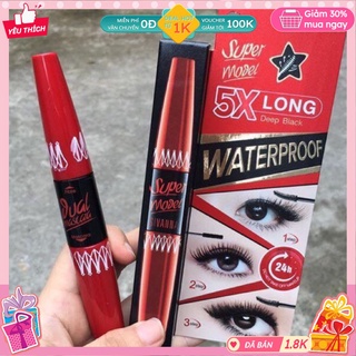 MASCARA NỐI MI 2 ĐẦU SUPER MODEL 5X LONG DEEP BLACK SIVANNA