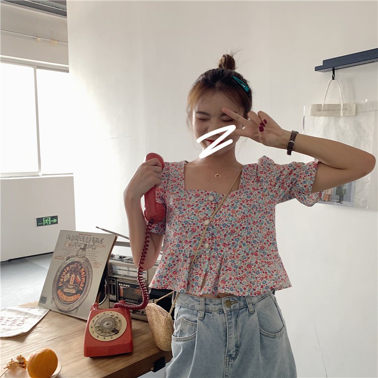 [Hàng có sẵn] Áo sơ mi kiểu croptop nữ Ulzzang Quảng Châu AS52