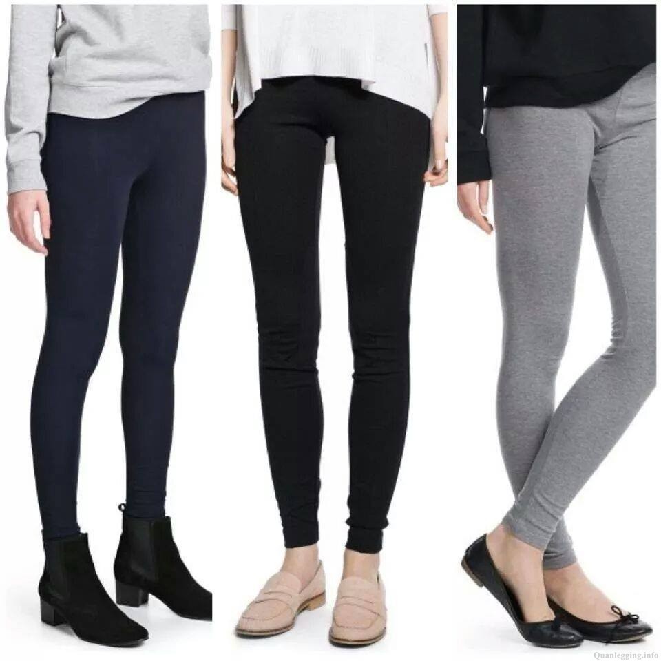 Combo 3 cái quần legging đen-xanh đen-xám thun ôm nữ tôn dáng