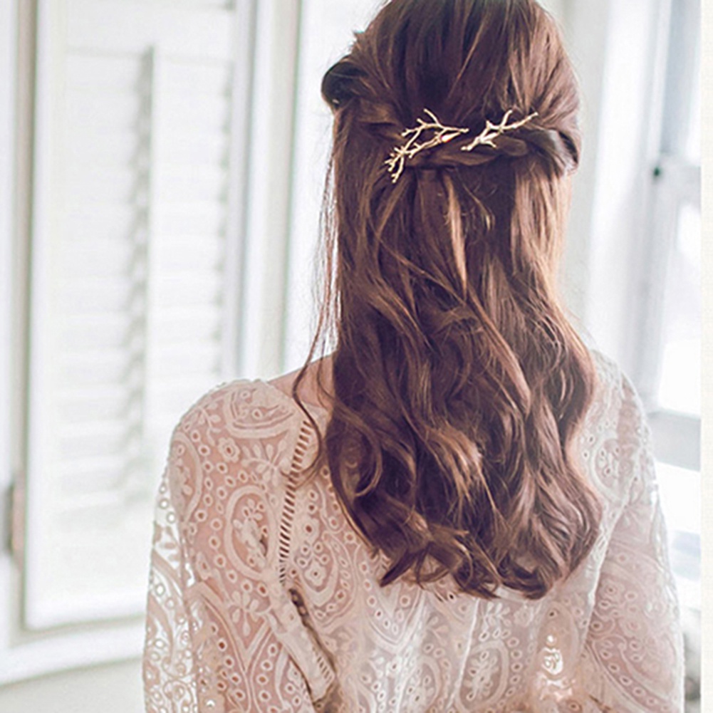 Kẹp tóc hình sừng nai phong cách vintage xinh xắn