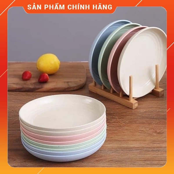 Đĩa đựng thức ăn bằng nhựa lúa mạch cao cấp tiện lợi size 14.5