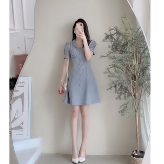 Váy LyLy Dress design by LYRA, dáng xòe cổ vest thanh lịch, nữ tính, nhẹ nhàng-LWTVD361