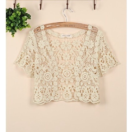Áo khoác cardigan phối ren tay ngắn phong cách thời trang cho nữ 2015 | BigBuy360 - bigbuy360.vn