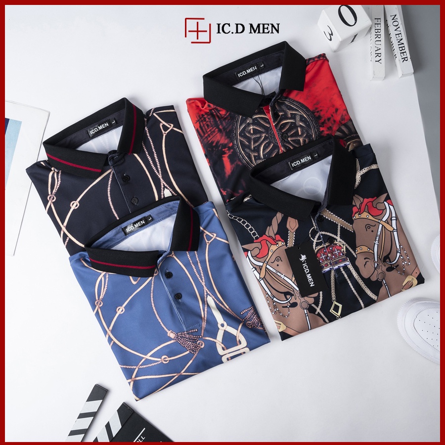 Áo polo nam polo họa tiết fullsize 45-100kg chất liệu vải gai cá sấu thấm hút mồ hôi tốt nhà IC.D MEN. Freeship