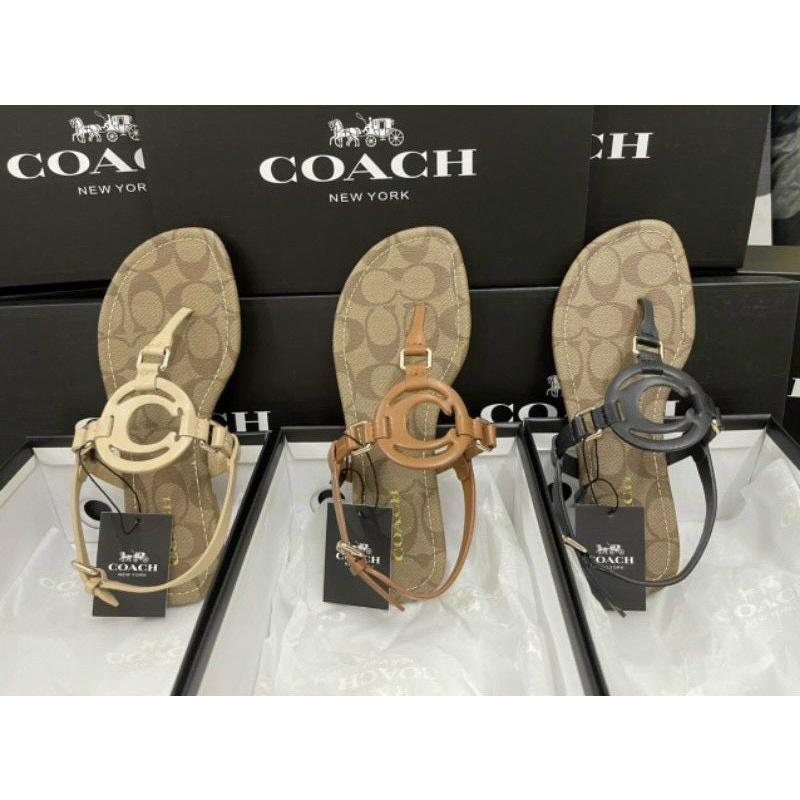 Giày Sandal Nữ COAC*H dạng kẹp ngón siêu xinh fullbox -Hàng xuất Dư hiếm