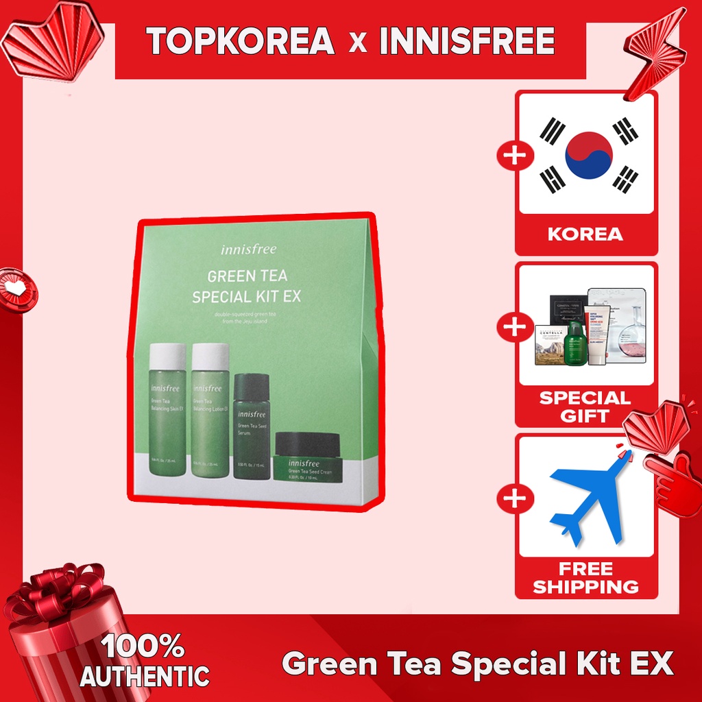 / Bộ 4 mỹ phẩm dưỡng da INNISFREE chiết xuất trà xanh hiệu quả / TOPKOREA